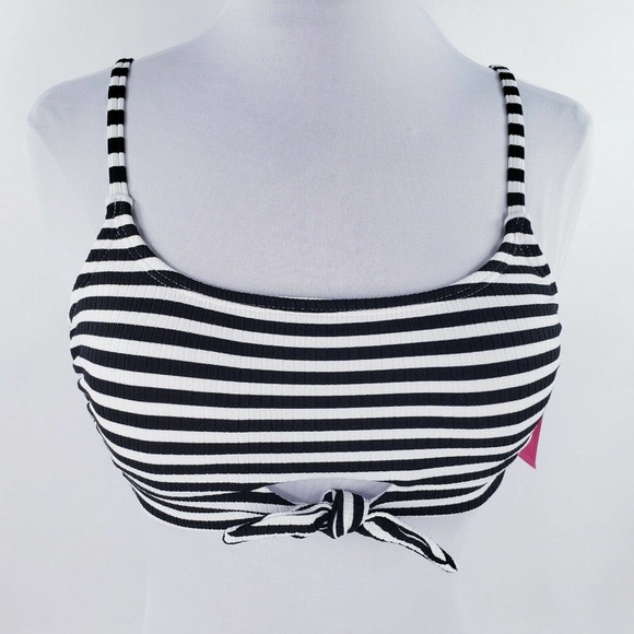 Xhilaration Other - Xhilaration Striped Bikini Swim Top Juniors 7/9 Womens 4/6 Black White